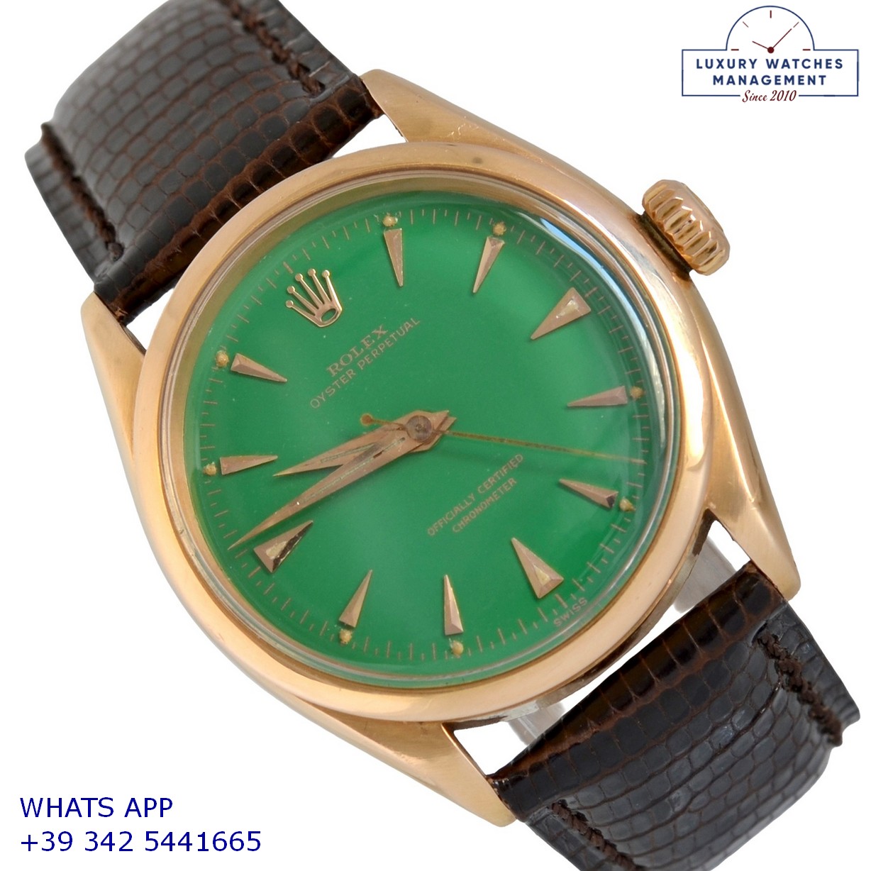 April FooIs 'D a y様　（専用） Oyster Perpetual 6284 green enamel dial rose gold 18KT very rare